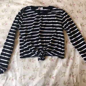 stripped long sleeved crop top